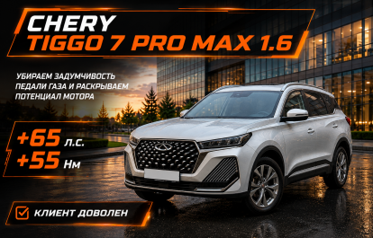 Chery Tiggo 7 Pro Max 1.6. We eliminated the sluggishness of the accelerator pedal and unlocked the engine’s potential.